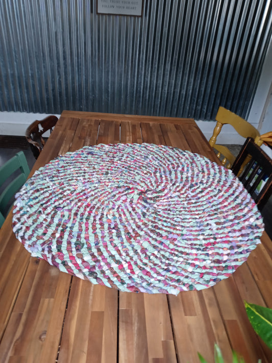 3 ft hand braided round rug