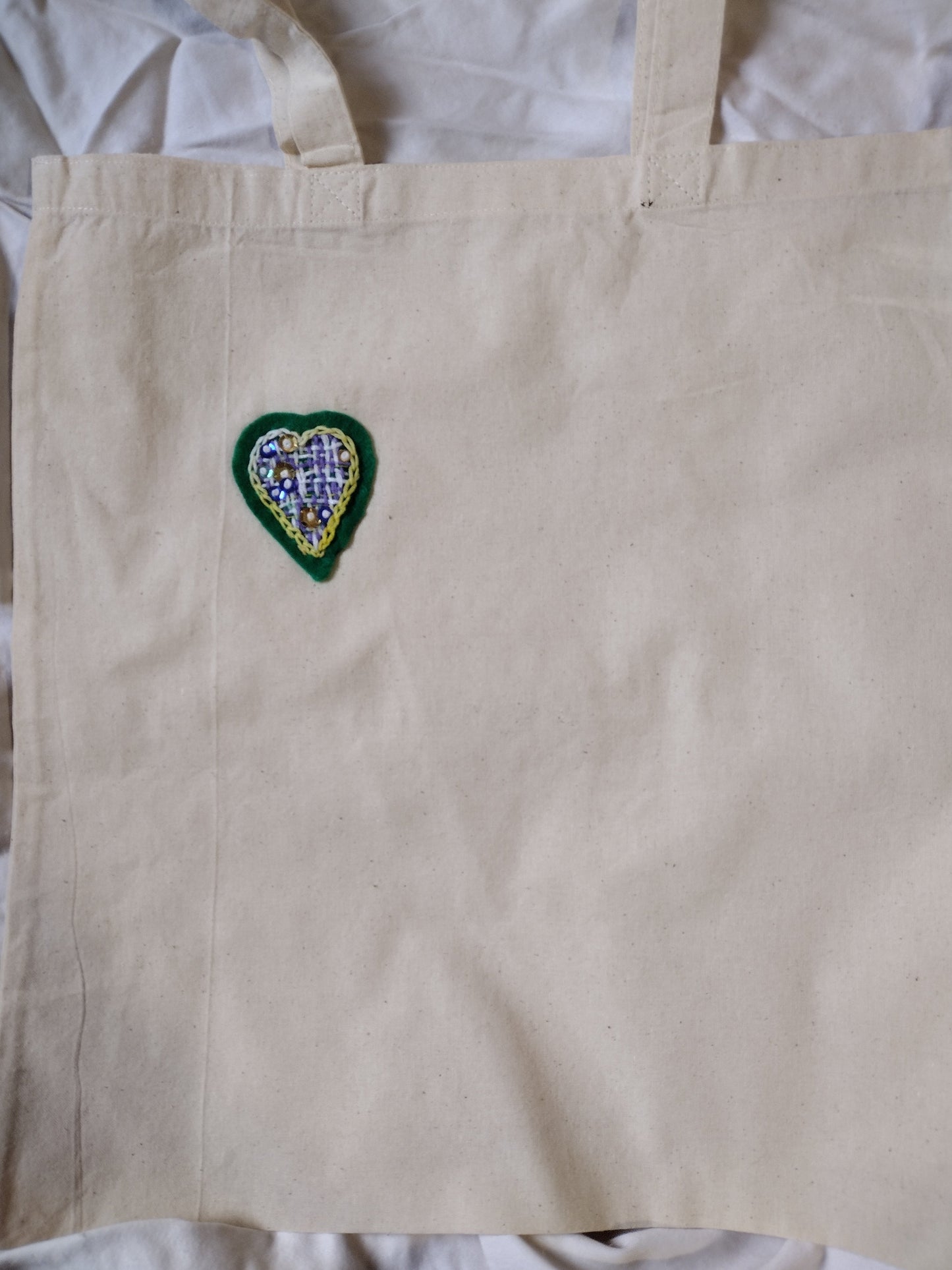 Hand embroidered tote bag - small design